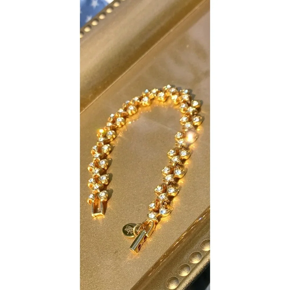 RARE MINT Signed Joan Rivers Celestial Heart & Stars Brilliant Crystal Bracelet